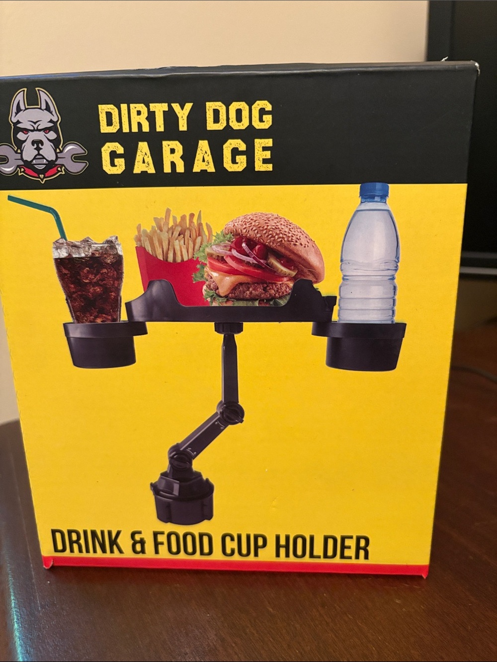 Dirty dog garage Black Drink & Food Cup Holder - Adjustable Arm